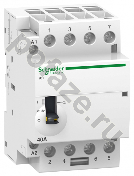 Контактор Schneider Electric Acti 9 iCT 40А 220В 4НО (AC, с ручн. упр.)