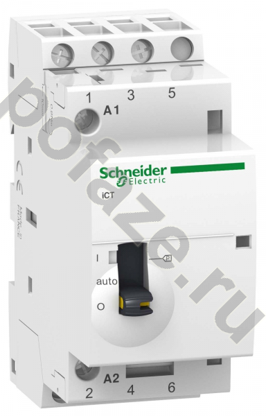 Контактор Schneider Electric Acti 9 iCT 25А 220В 3НО (AC, с ручн. упр.)