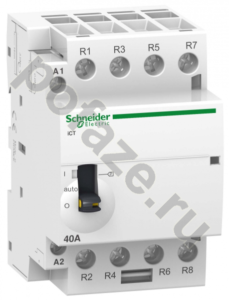 Контактор Schneider Electric Acti 9 iCT 63А 220В 4НО (AC, с ручн. упр.)