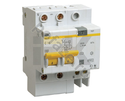 Автоматический выключатель дифференциального тока IEK АД12 1П+Н 6А 10мА (C) 4.5кА (AC)