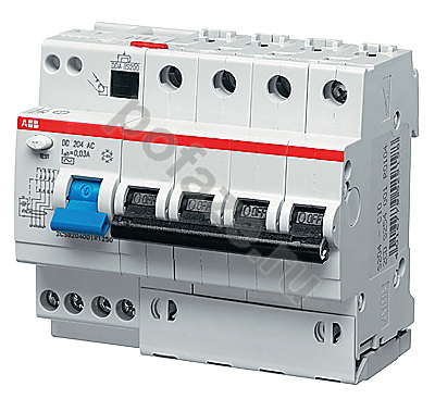 Автоматический выключатель дифференциального тока ABB DS204 4П 25А 30мА (C) 6кА (AC)