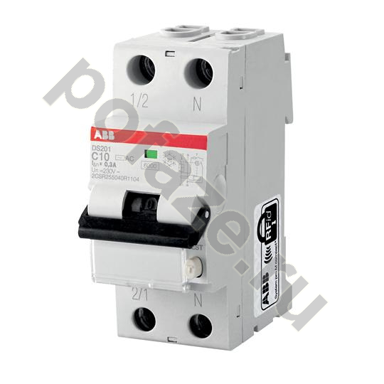 Автоматический выключатель дифференциального тока ABB DS201 1П+Н 32А 300мА (B) 4.5кА (AC)