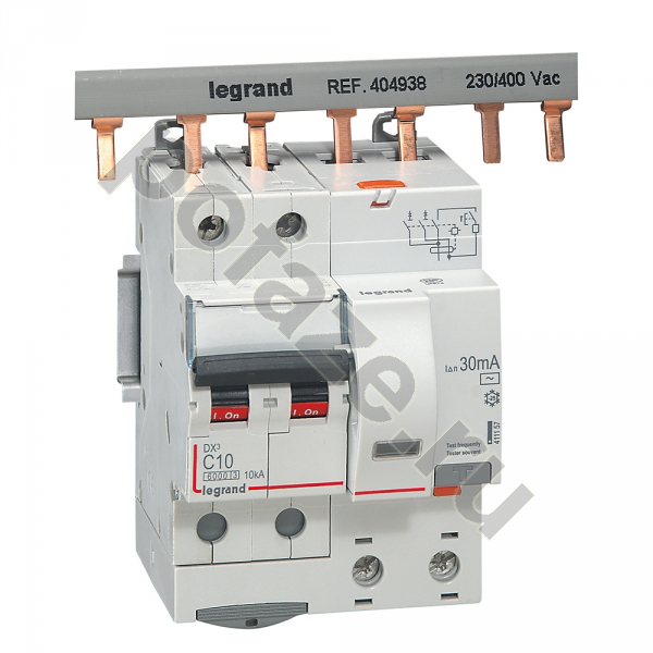 Автоматический выключатель дифференциального тока Legrand DX3 1П+Н 10А 30мА (C) 6кА (AC)