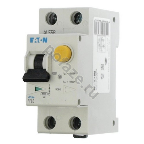 Автоматический выключатель дифференциального тока EATON 1П+Н 20А 30мА (C) 6кА (AC)