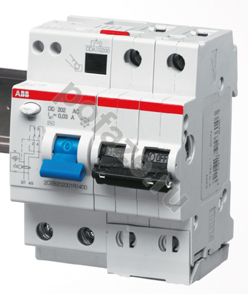 Автоматический выключатель дифференциального тока ABB DS202 M 2П 63А 30мА (B) 15кА (A)