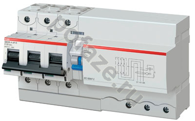 Автоматический выключатель дифференциального тока ABB DS803N 3П 125А 30мА (C) 10кА (A)