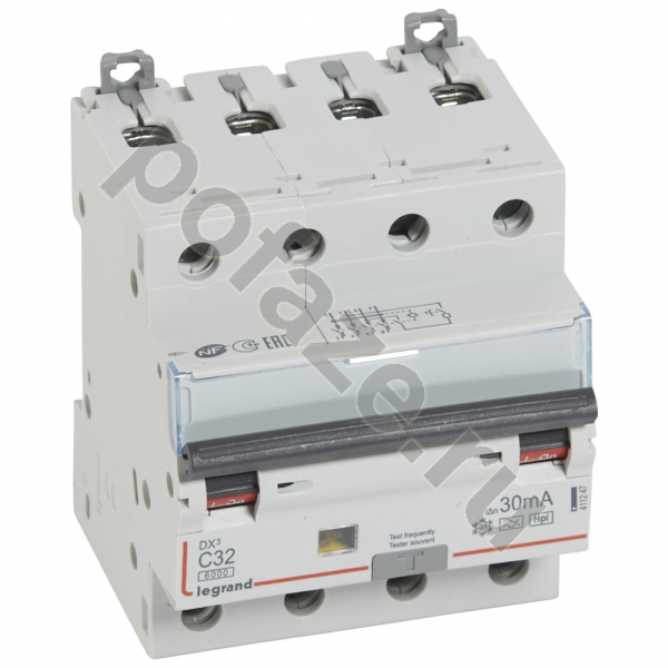 Автоматический выключатель дифференциального тока Legrand DX3 3П+Н 32А 30мА (C) 6кА (A)
