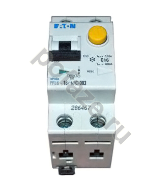 Автоматический выключатель дифференциального тока EATON 1П+Н 16А 30мА (C) 6кА (AC)