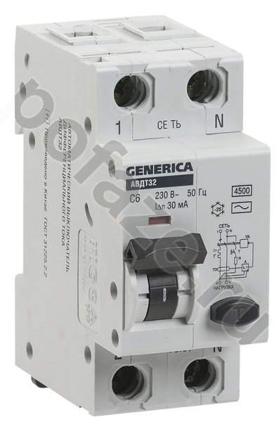 Автоматический выключатель дифференциального тока IEK АВДТ32 1П+Н 25А 30мА (C) 4.5кА (AC)