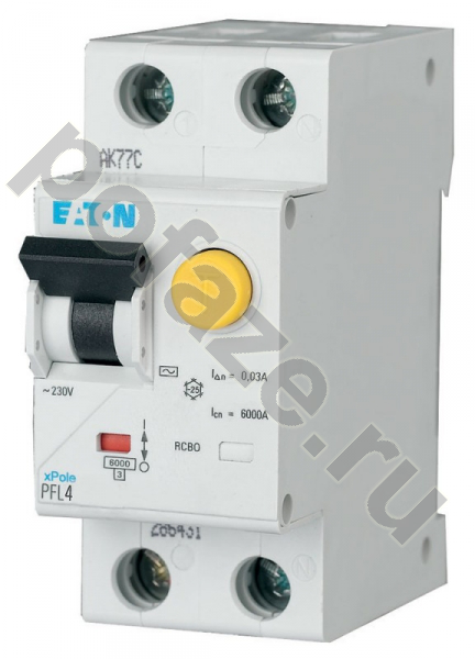 Автоматический выключатель дифференциального тока EATON 1П+Н 20А 30мА (C) 4.5кА (AC)