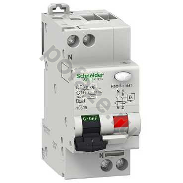 Автоматический выключатель дифференциального тока Schneider Electric DPNA 1П+Н 16А 10мА (C) 4.5кА (A)