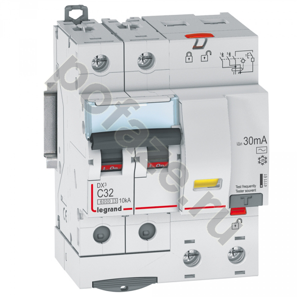 Автоматический выключатель дифференциального тока Legrand DX3 1П+Н 32А 30мА (C) 6кА (AC)