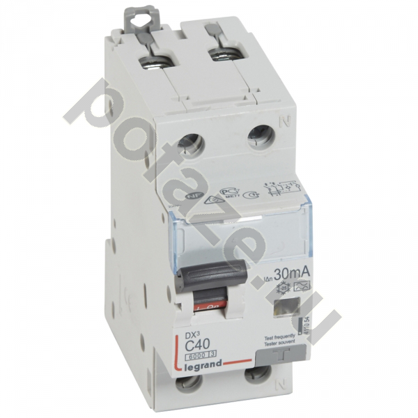 Автоматический выключатель дифференциального тока Legrand DX3 1П+Н 40А 30мА (C) 6кА (A)