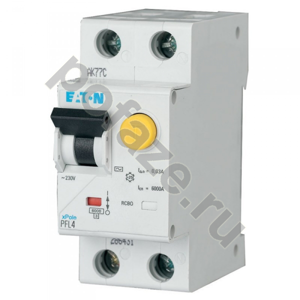 Автоматический выключатель дифференциального тока EATON 1П+Н 25А 30мА (C) 4.5кА (AC)