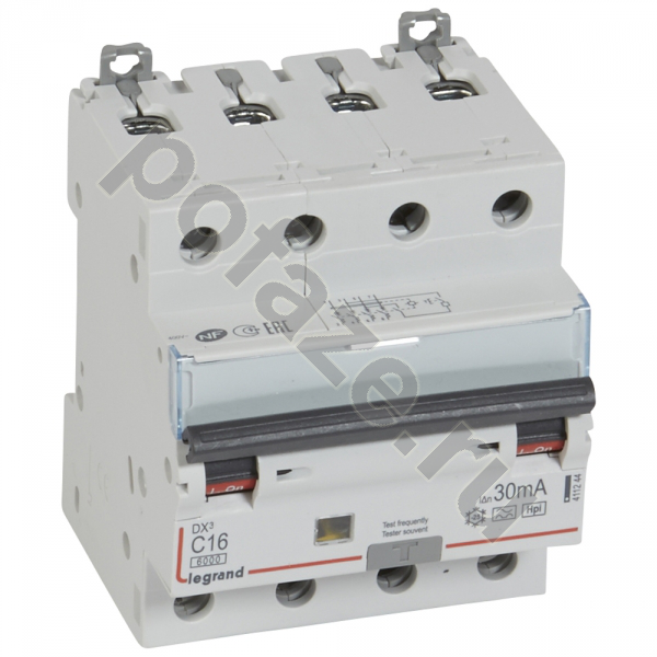 Автоматический выключатель дифференциального тока Legrand DX3 3П+Н 16А 30мА (C) 6кА (A)