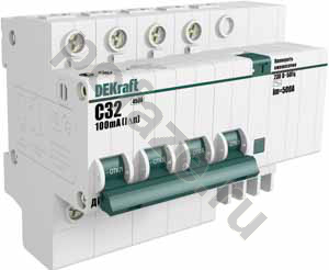 Автоматический выключатель дифференциального тока DEKraft ДИФ-101 3П+Н 32А 100мА (C) 4.5кА (AC)