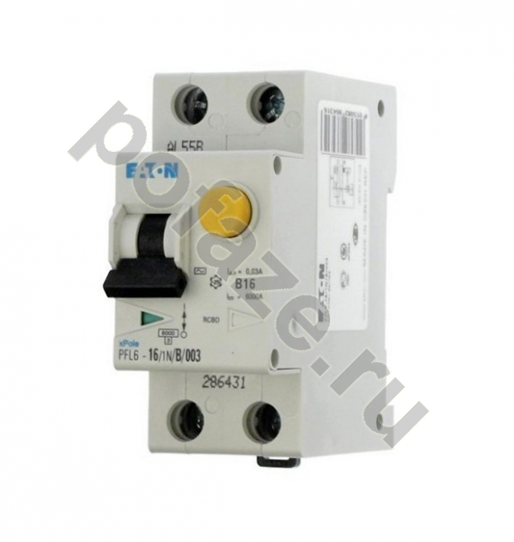 Автоматический выключатель дифференциального тока EATON 1П+Н 10А 30мА (C) 6кА