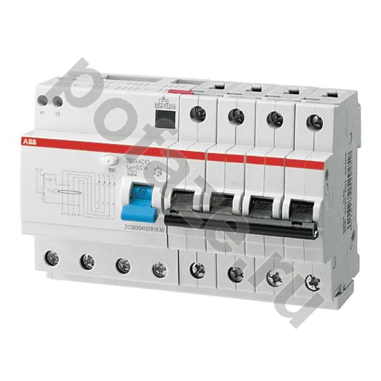 Автоматический выключатель дифференциального тока ABB DS204 4П 63А 30мА (C) 6кА (AC)