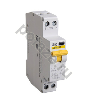 Автоматический выключатель дифференциального тока IEK АВДТ32М 1П+Н 10А 30мА (B) 4.5кА (AC)