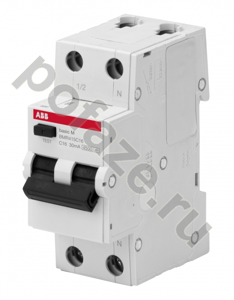Автоматический выключатель дифференциального тока ABB BMR415 1П+Н 6А 30мА (C) 4.5кА (AC)