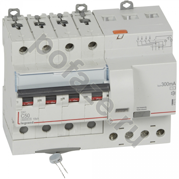 Автоматический выключатель дифференциального тока Legrand DX3 3П+Н 50А 300мА (C) 6кА (AC)
