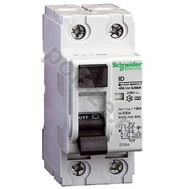 Устройство защитного отключения Schneider Electric 2П 25А 500мА (AC, S)