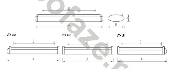 Светильник с рассеивателем Световые Технологии LTX LF 236 HF 36Вт G13 220-230В IP40