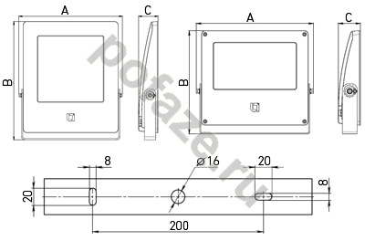 Прожектор Световые Технологии LEADER LED 100 A30 220-230В IP66