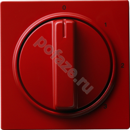 Ручка-переключатель поворотный Gira S-Color, символ 3-ступенчатый переключатель, красный IP20