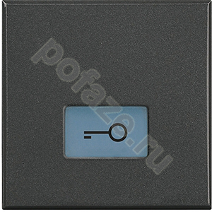 Клавиша двойная Bticino Axolute, символ ключ/дверь, антрацит IP20