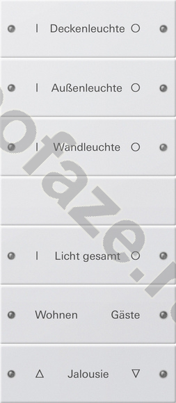 Набор клавиш 6-местный Gira Instabus, различные символы, белый IP20