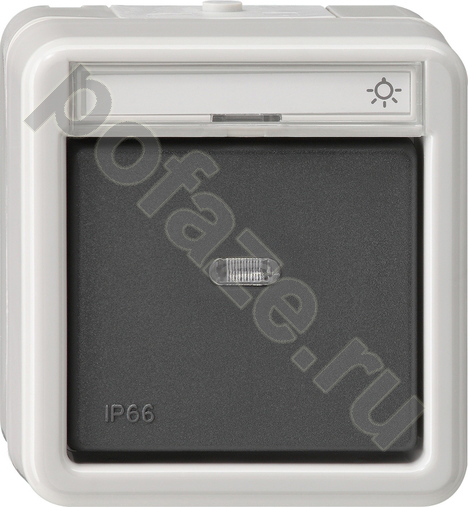 Выключатель Gira WG UP 1кл 10А, серый IP66