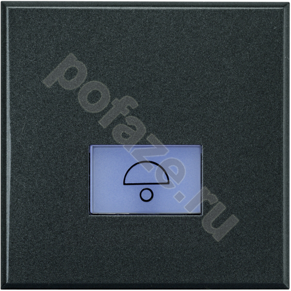Кнопка Bticino Axolute 1кл 10А, символ звонок, антрацит IP20