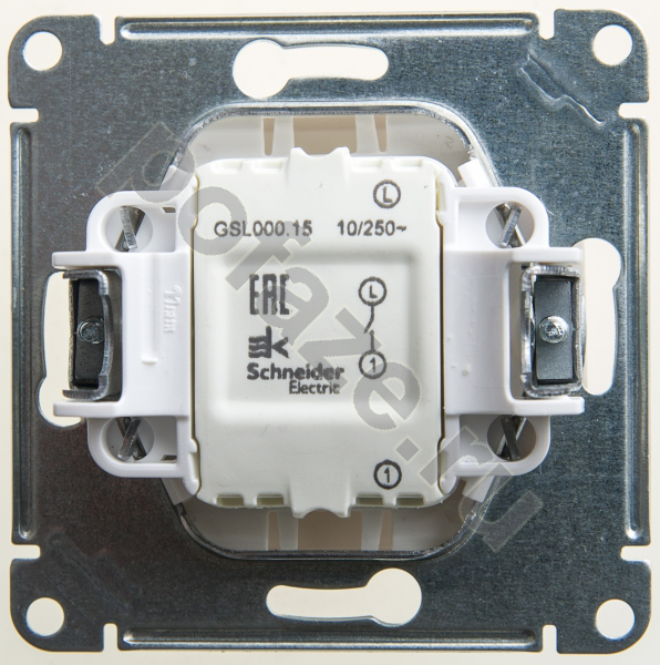 Кнопка Schneider Electric Glossa 1кл 10А, перламутр IP20