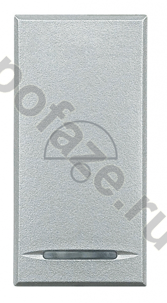 Выключатель Bticino Axolute 1кл 10А, символ звонок, алюминий IP20
