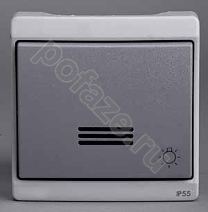 Выключатель Schneider Electric Mureva 1кл 10А, символ свет, серый IP55