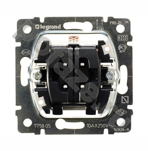 Выключатель Legrand PRO 21 2кл 10А, серый IP21