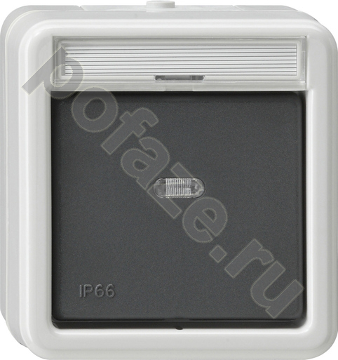 Выключатель Gira WG UP 1кл 10А, серый IP66