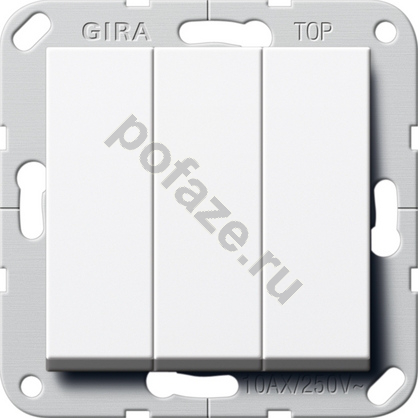 Выключатель Gira S-55 3кл 10А, белый IP20