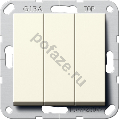Выключатель Gira S-55 3кл 10А, кремово-белый IP20