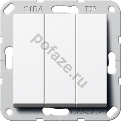 Выключатель Gira E22 3кл 10А, белый IP20