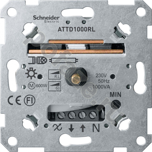 Светорегулятор поворотно-нажимной Schneider Electric Merten 1000ВА