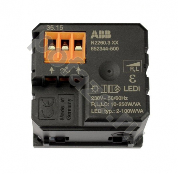 Светорегулятор поворотно-нажимной ABB Zenit, антрацит