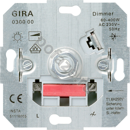 Светорегулятор поворотный Gira 60-400ВА