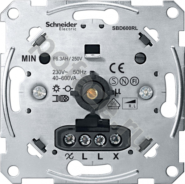 Светорегулятор поворотно-нажимной Schneider Electric Merten 600ВА