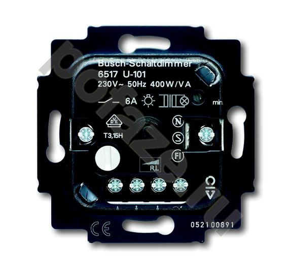 Светорегулятор поворотно-нажимной ABB 60-400ВА, черный