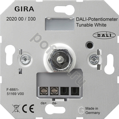 Светорегулятор поворотно-нажимной Gira, серый