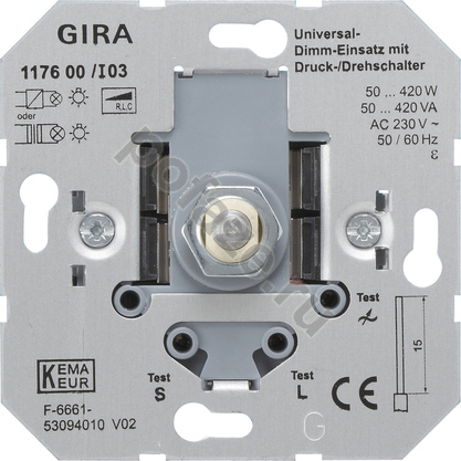 Светорегулятор поворотно-нажимной Gira 50-420ВА