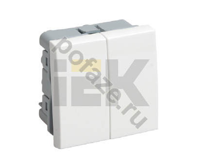 Выключатель IEK 2кл 10А, белый IP20