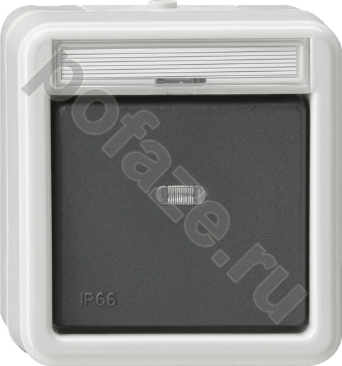 Переключатель Gira WG UP 1кл 10А, серый IP66
